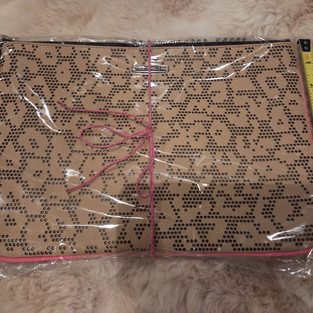 Rebecca Minkoff Tan and Pink Cosmetic Bag
